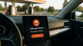Imagen de un display de un coche con un pedido para realizar