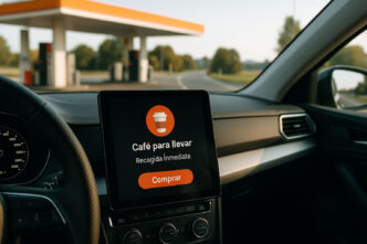 Imagen de un display de un coche con un pedido para realizar