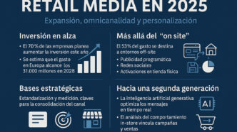 Infografía con los datos más importantes del Retail Media en 2025