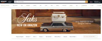 Captura de pantalla de la tienda de Saks en Amazon