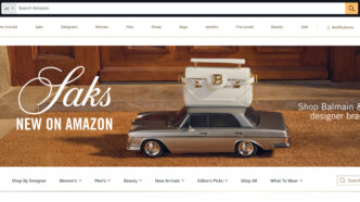 Captura de pantalla de la tienda de Saks en Amazon