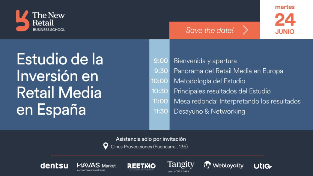 Cartel Save the Date para la presentación del Estudio de la Inversión en Retail Media en España
