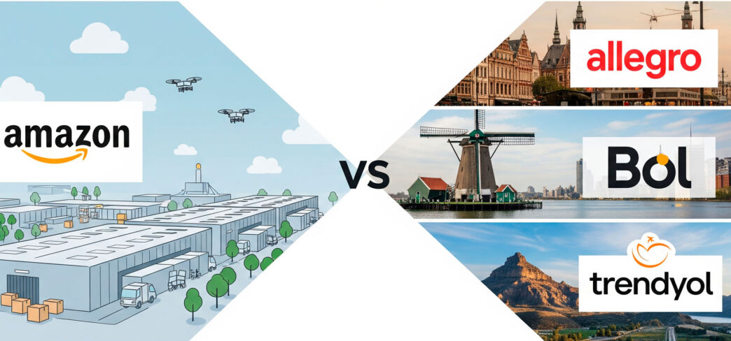Gráfico que enfrenta a Amazon con los marketplaces locales europeos allegro, Bol y Trendyol