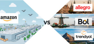 Gráfico que enfrenta a Amazon con los marketplaces locales europeos allegro, Bol y Trendyol