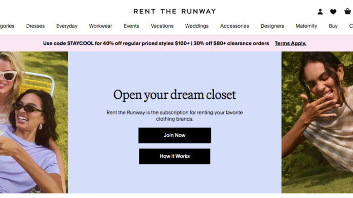 La web Rent the Runway fue una de las pioneras que permitía alquilar prendas de marca