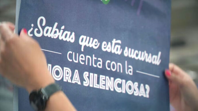 Cartel anunciando la Hora Silenciosa de Carrefour. CARREFOUR