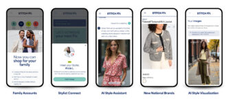 App de Stitch Fix, que ya ofrece imágenes de outfits específicas para cada cliente. STITCH FIX